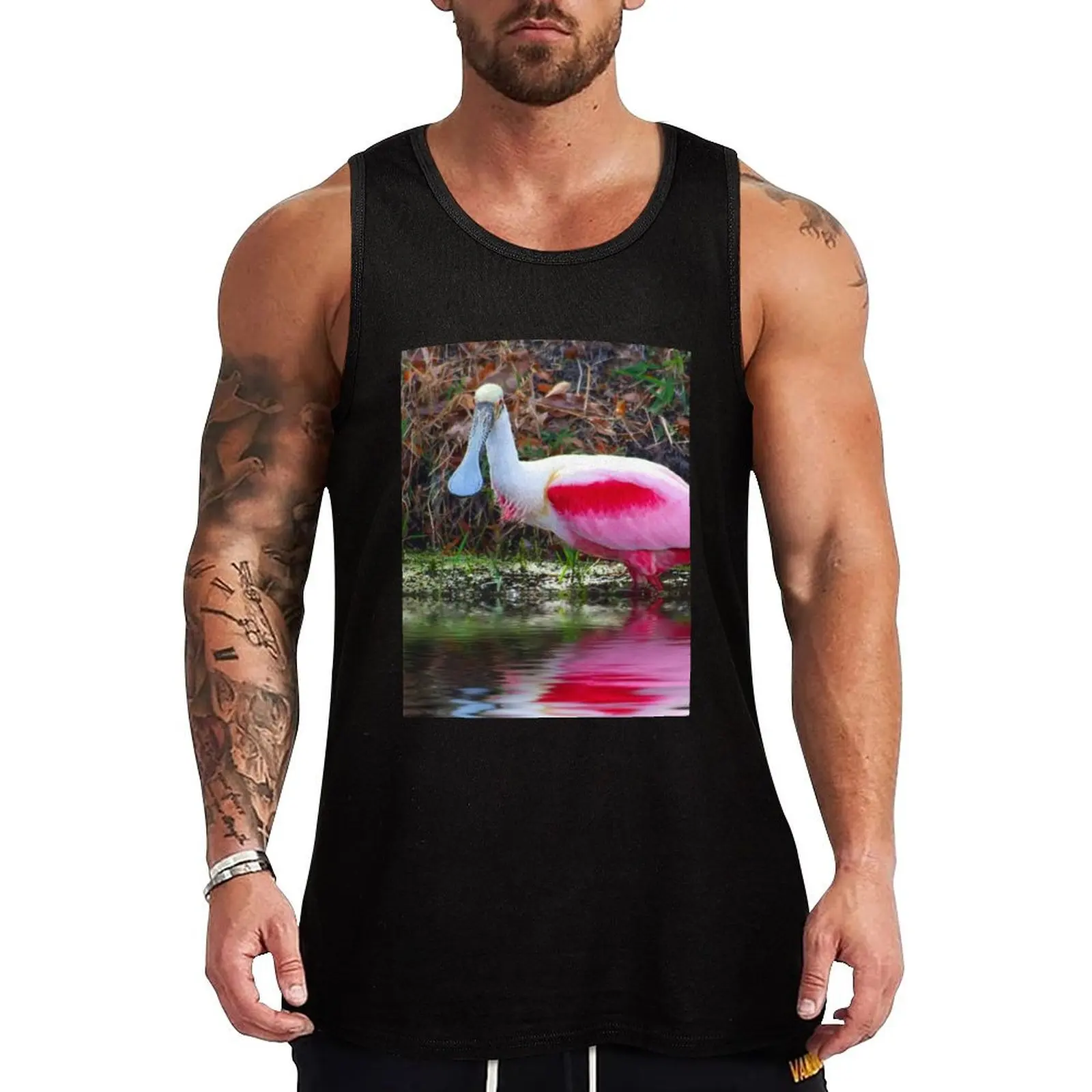 Фото Майка Roseate Spoonbill, аниме, одежда, аксессуары для спортзала, мужские жилеты без рукавов №1