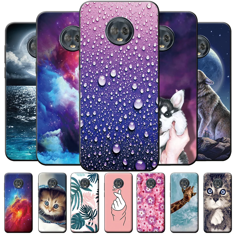 Для Moto G6 чехол Moto G6 Plus черный силиконовый ударопрочный телефон чехол s для Moto G6 задняя крышка для MotoG6 Plus G 6 модный бампер