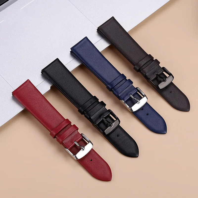 12 14 15 16 18 19 20 21 22mm Ultra thin soft leather watch strap For Casio Longines Rossini Fossil DW men women Watch bracelet
