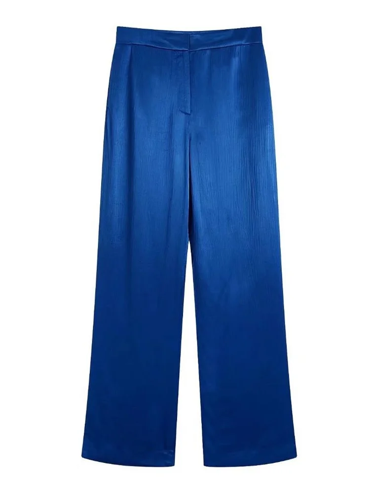 

Женские прямые брюки на молнии, с боковыми карманами и высокой талией