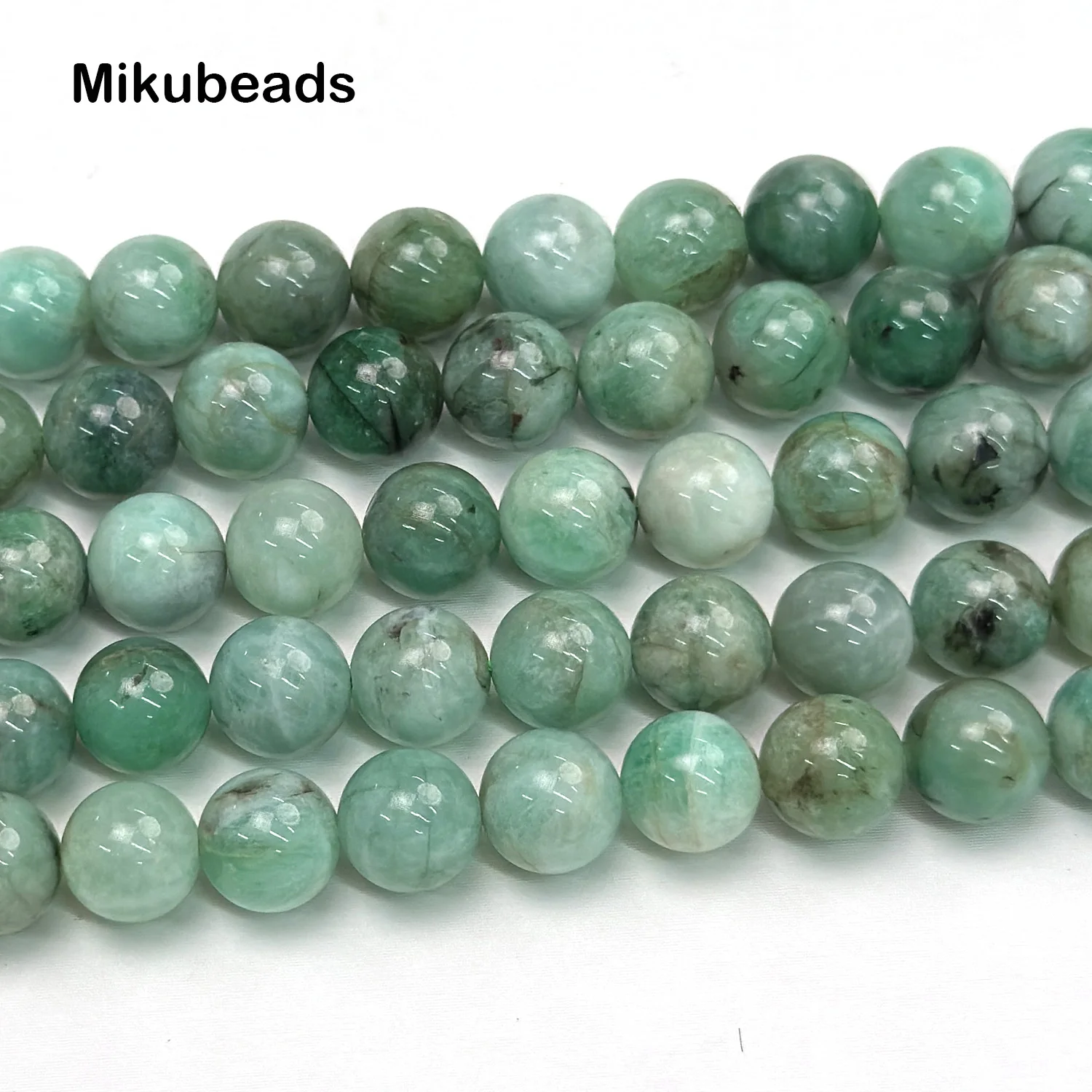 Гладкие круглые бусины AA + 6 мм 8 с изумрудами для изготовления ювелирных изделий