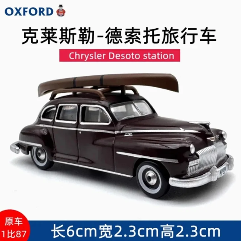 Фото OXFORD 1:87 Ретро Chrysler Desoto Station Wagon, тележка из сплава, имитация модели автомобиля, статическое украшение, коллекционные подарочные игрушки №1