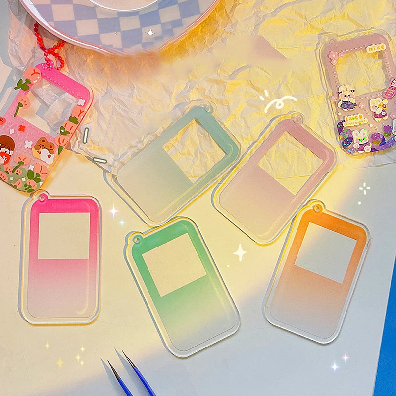 

Acrylic Keychain Pendant Gradient Color Keychain Keychain Mobile Phone Photo Frame Pendant Decorative Creative Cute Gradient