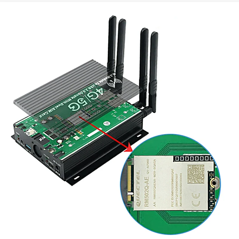 Фото Модем 5G Модуль M.2 к ключу USB 3.0 с охлаждающим вентилятором и Quectel RM520N-GL RM510-GL RM502Q-AE RM500Q-GL RM502Q-GL RM500Q-AE №1