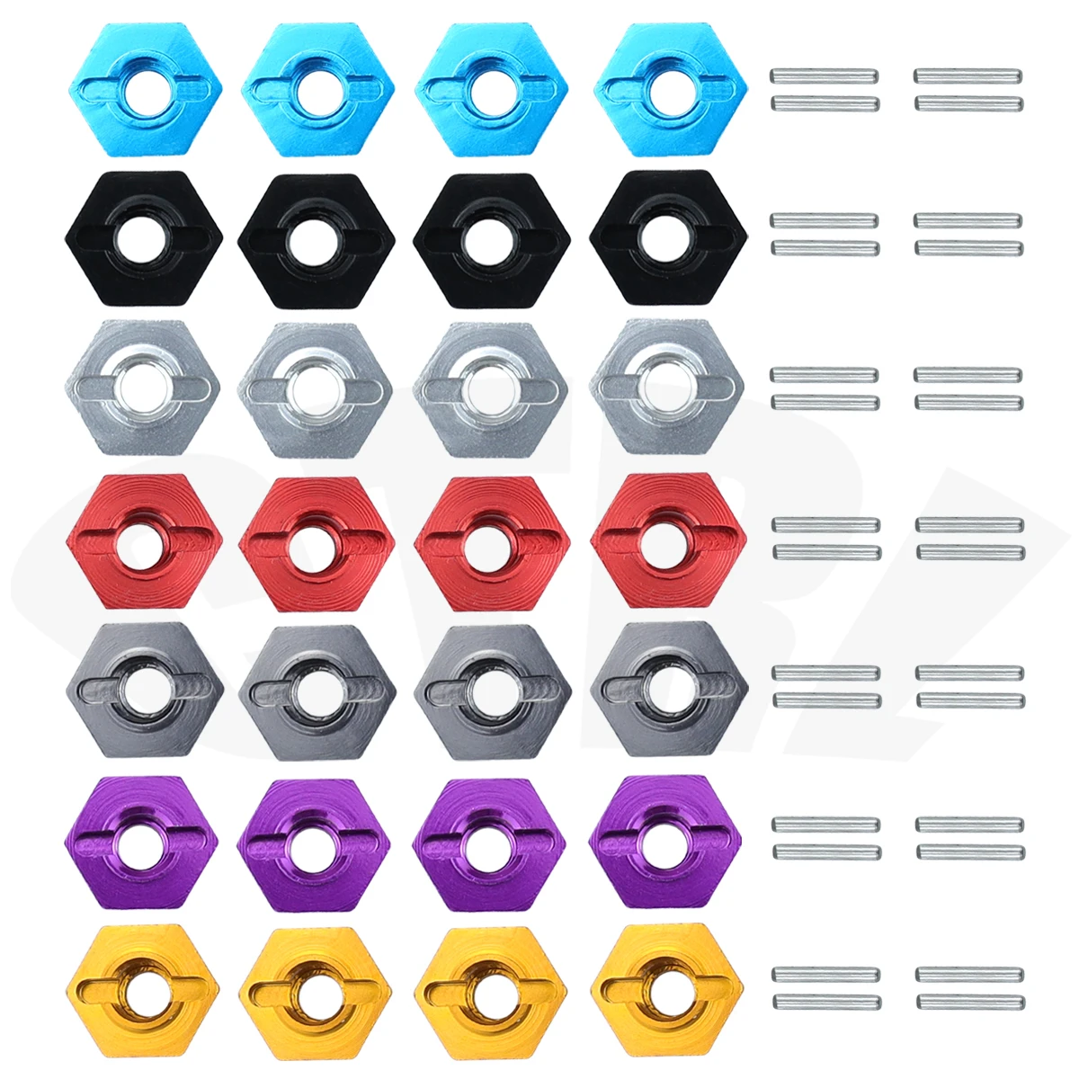 Metal 12mm Wheel Hexagon Adapter Combiner Coupler With Pins 