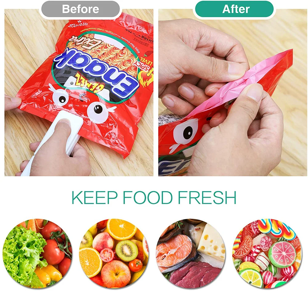 

Mini Bag Sealer 2-in-1 Portable Heat Sealers Rechargeable Handheld Vacuum Heat Sealers &Cutter for Plastic Bag Storage Food