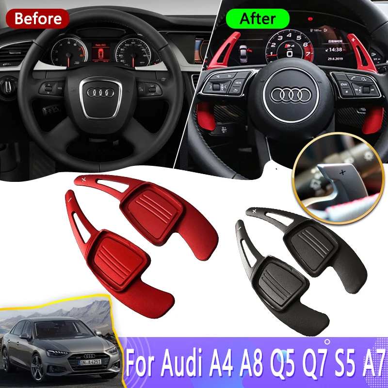 

Car Steering Wheel for Audi A4 A8 Q5 Q7 S5 A7 TT TTS 2016~2022 2017 Aluminum DSG Gear Shifts Shifter Extension Cover Accessories