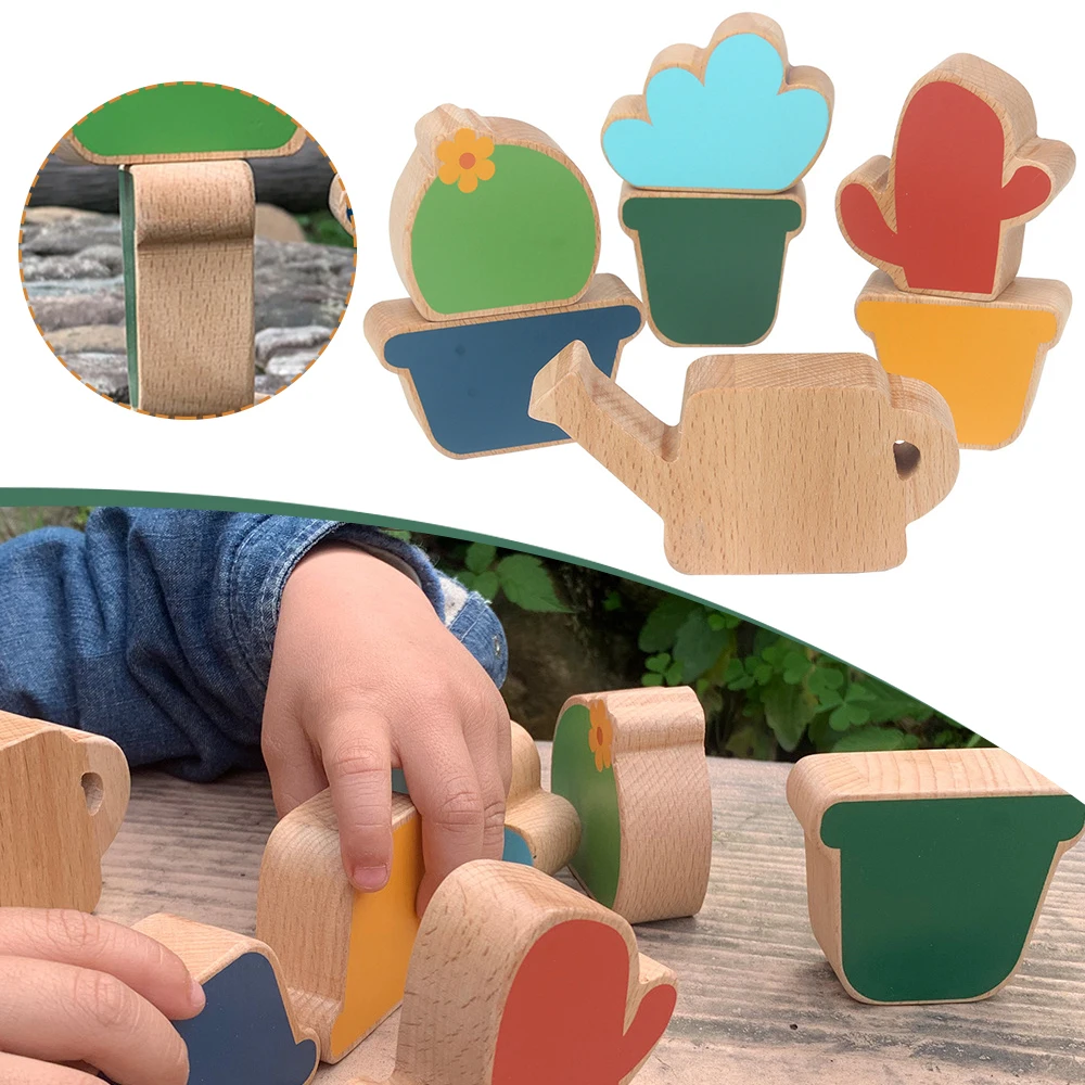 

Building Blocks Toys Potted Plants Shape Educational Toy For Infants Kids Children's Exercises Coordination Skills Brain Games