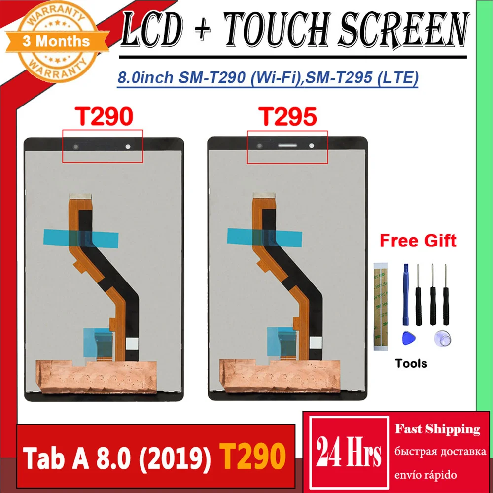 

TFT LCD For Samsung Galaxy Tab A 8.0 2019 LCD Display Touch Screen SM T290 T295 8.0" Replacement Digitizer Assembly