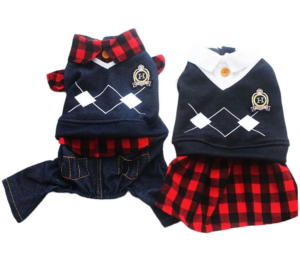 

Boy/Girl Dog Jumpsuit Pet Dress Hoodie Cat Puppy Plaid Shirt Coat Jacket Spring/Autumn Clothes Apperal 5 Sizes