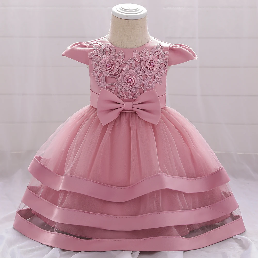 

Newborn Baby Girl 1 Year Birthday Dress Lace Flower Toddler Girl Christening Princess Dress Infant Party Wedding Dresses Infant