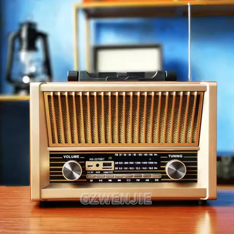 Bluetooth-радиоприемник в стиле ретро USB стерео MP3-плеер динамик Am Fm Sw