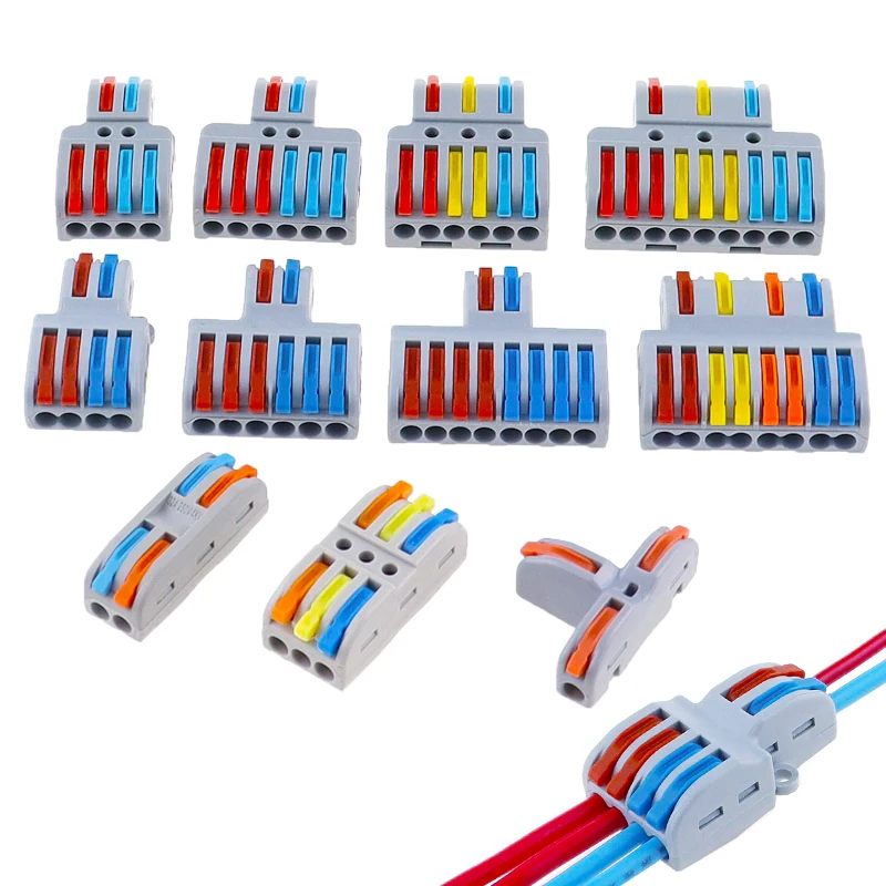 

Quick Universal Compact Conductor Wiring Connection Splitter SPL Spring Splicing Push-in Terminal Block For Home 222 223