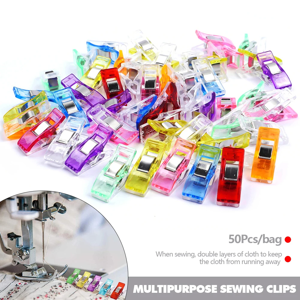 

50 шт., разноцветные зажимы для шитья