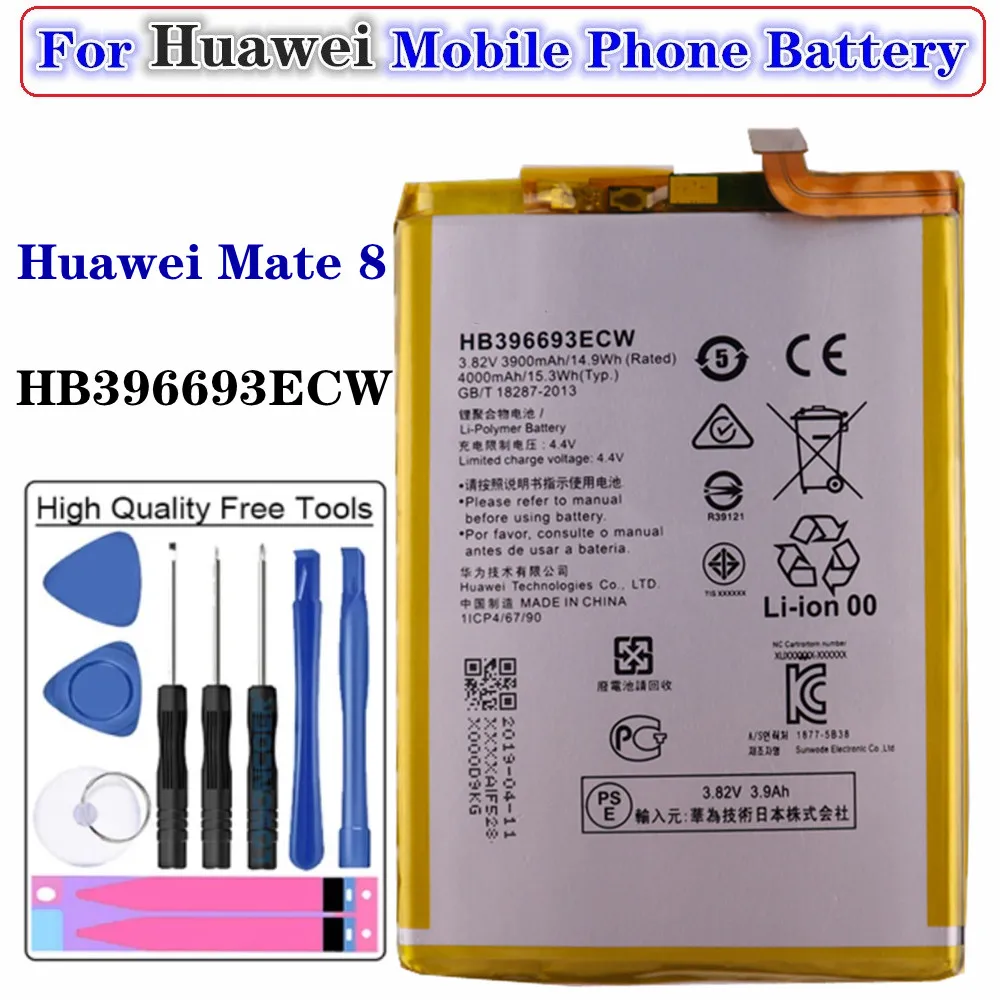 

4000mAh Mate 8 Battery HB396693ECW For Huawei Mate 8 NXT-AL10 NXT-TL00 NXT-CL00 NXT-DL00 NXT-L09 NXT-L29 mate8 Batteries + Tools
