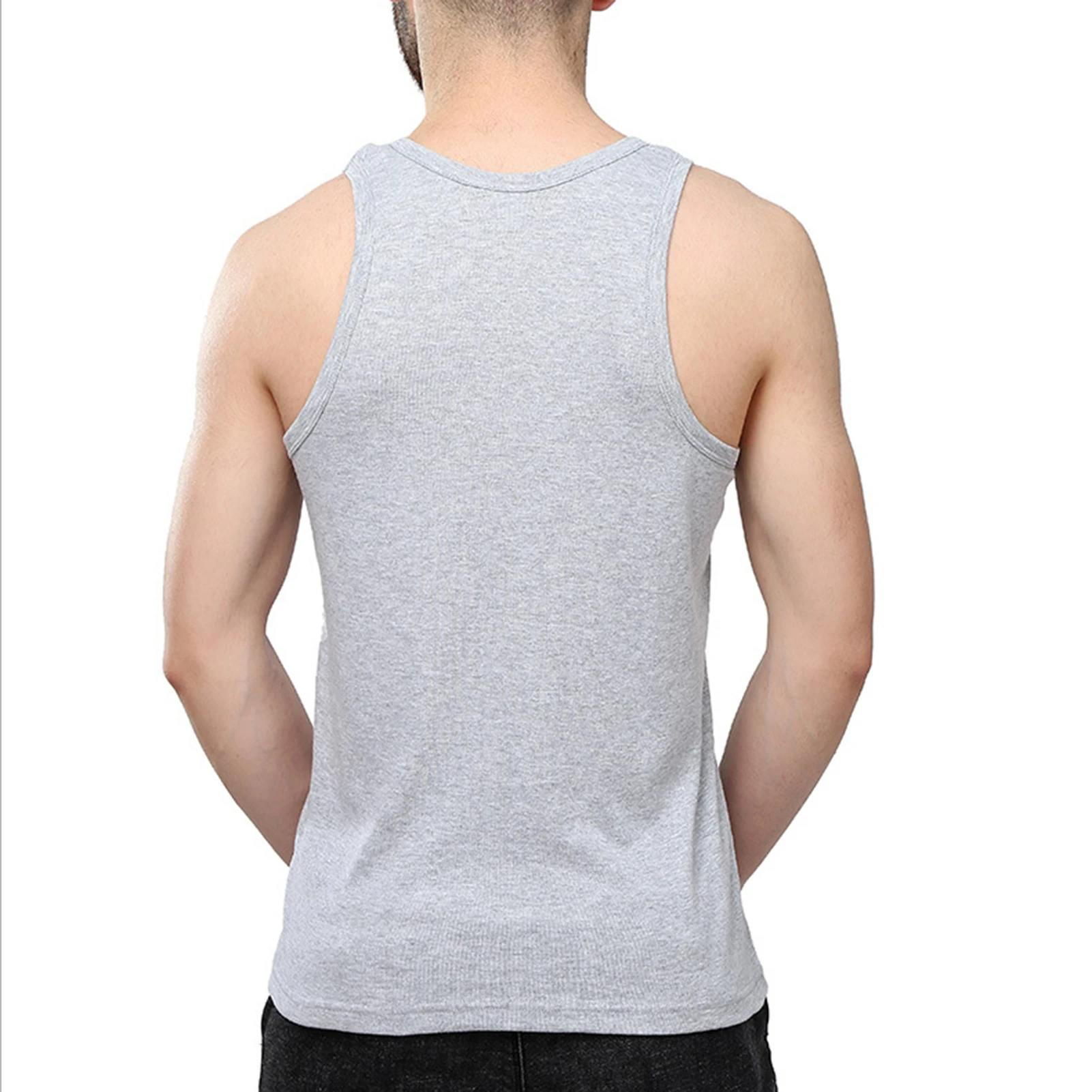 

Men's Stretch Personalized Tank T-Shirt Soft Fabric No Pillingtank T-Shirt for Highlighting Your Shoulders Back