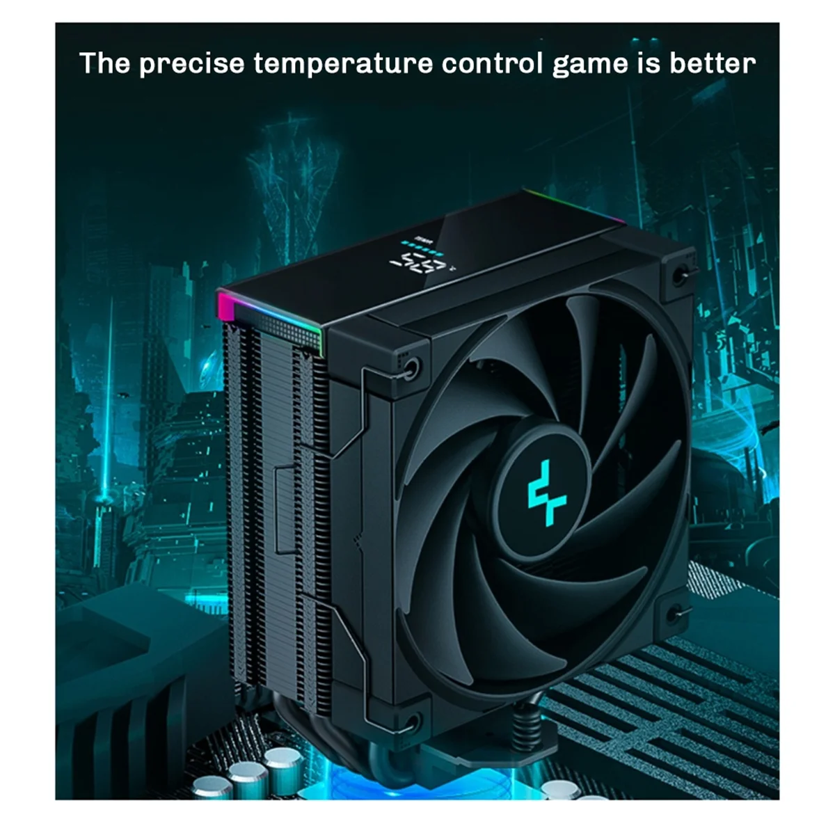 Фото Охлаждающий вентилятор процессора DEEPCOOL AK400, радиатор, цифровой дисплей для LGA1700/1200 115X, черный №4