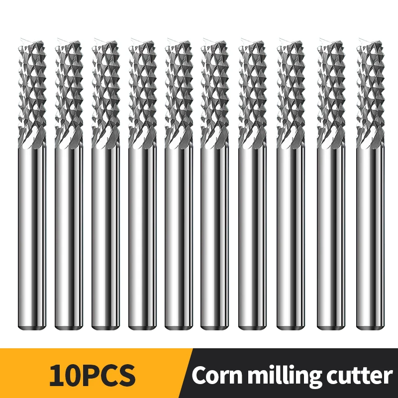 

Kerseo твердосплавный кукурузный концевой фрезерный станок для гравировки зубов с ЧПУ 3,175 4 6 мм для печатной платы бакелитовая пластина дерево пластик 1 шт.