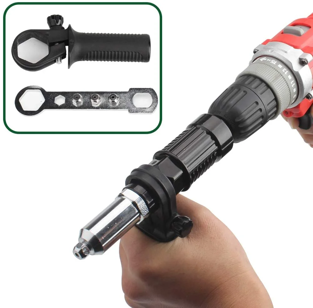 G30 Electric Rivet Gun Tool Alloy Steel Drill Adapter Tools Riveting Tool Riveter Head and Hand/Power Tools for Nails/Riveter