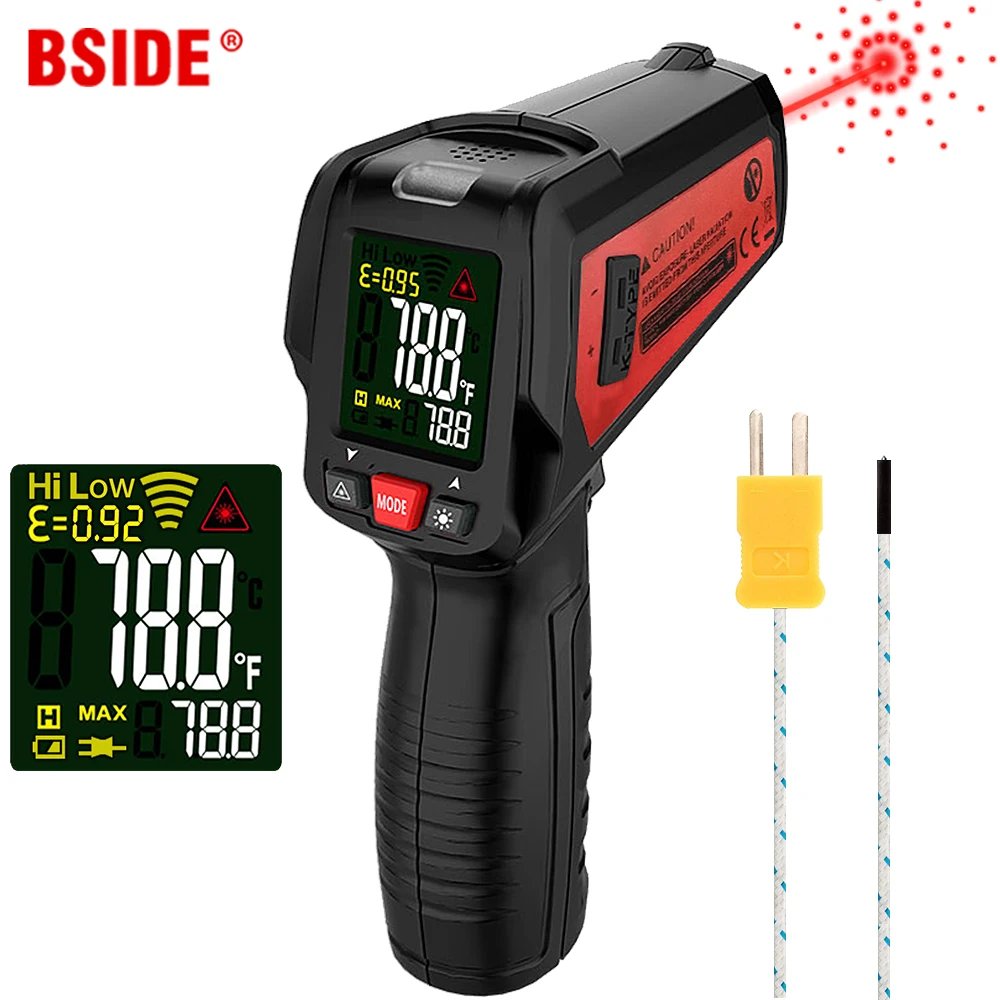 Цифровой инфракрасный термометр BSIDE BTM11 IR-LCD цветной экран измеритель