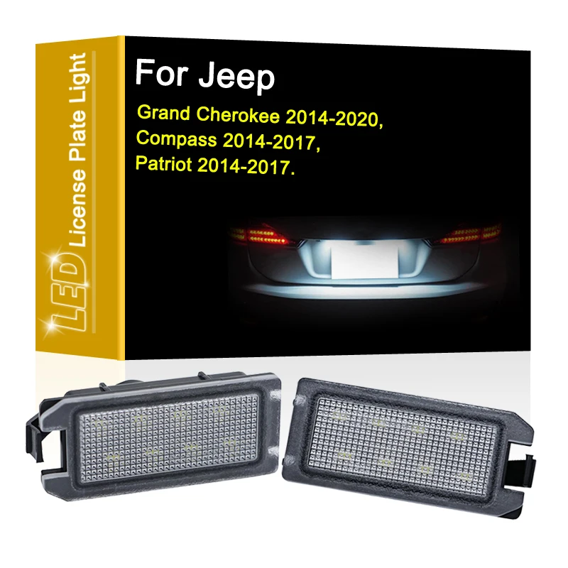 

LED Number Plate Lamp For Jeep Grand Cherokee 2014-2020 Compass 2014-2017 Patriot 2014-2017 White License Plate Light Assembly