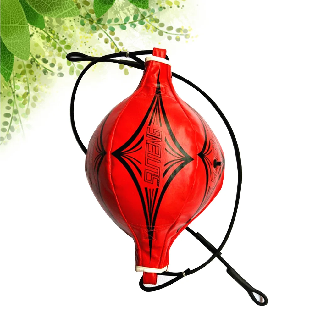 

Двойная Сумка для бокса, боксерский полиуретановый боксерский спортивный тренировочный домашний тренажерный зал, упражнения для декомпрессии (красный белый)