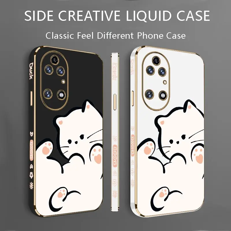 Роскошный чехол для телефона White Cloud Cat Huawei P50Pro P50 P30 P40Pro P40 P40Lite P30Lite P20 Mate 50 40 Nova 11 10SE