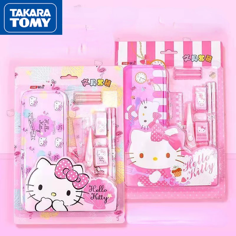 

Канцелярские принадлежности TAKARA TOMY Hello Kitty, Мультяшные канцелярские товары, Подарочная коробка, детский Подарочный пакет, пенал