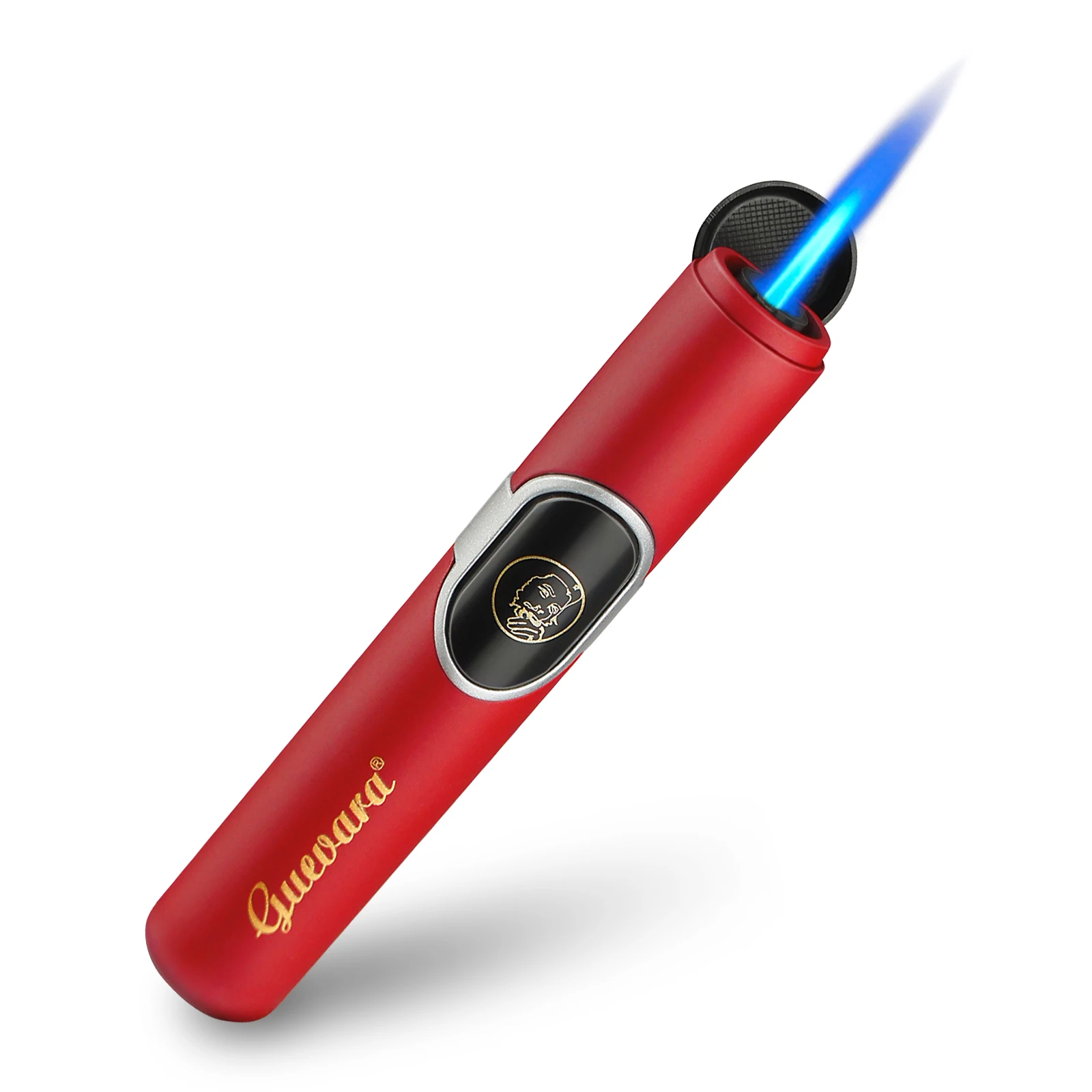 

GUEVARA Windproof Cigar Lighter Single Jet Torch Blue Flame Gas Butane Lighter with Gift Box Cigar Holder Smoking Accessories