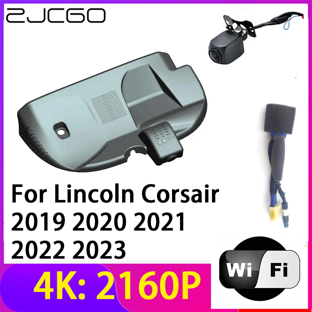 

ZJCGO 4K 2160P Dash Cam Car DVR Camera 2 Lens Recorder Wifi Night Vision for Lincoln Corsair 2019 2020 2021 2022 2023