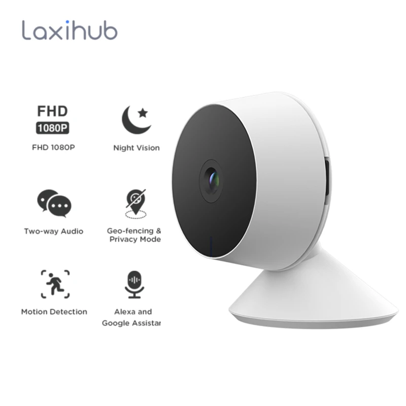 laxihub indoor ip camera wifi smart home surveillance camera baby cam monitor 720p1080p2k night vision ptz security camera free global shipping