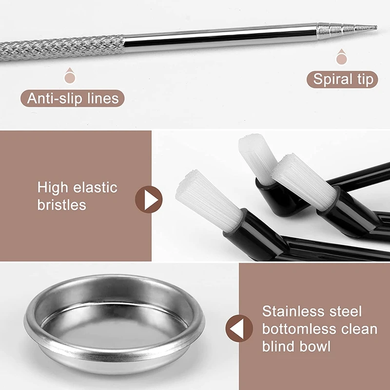 5 шт. щетка для кофемашины с ложкой кофемолки группа очистки головки