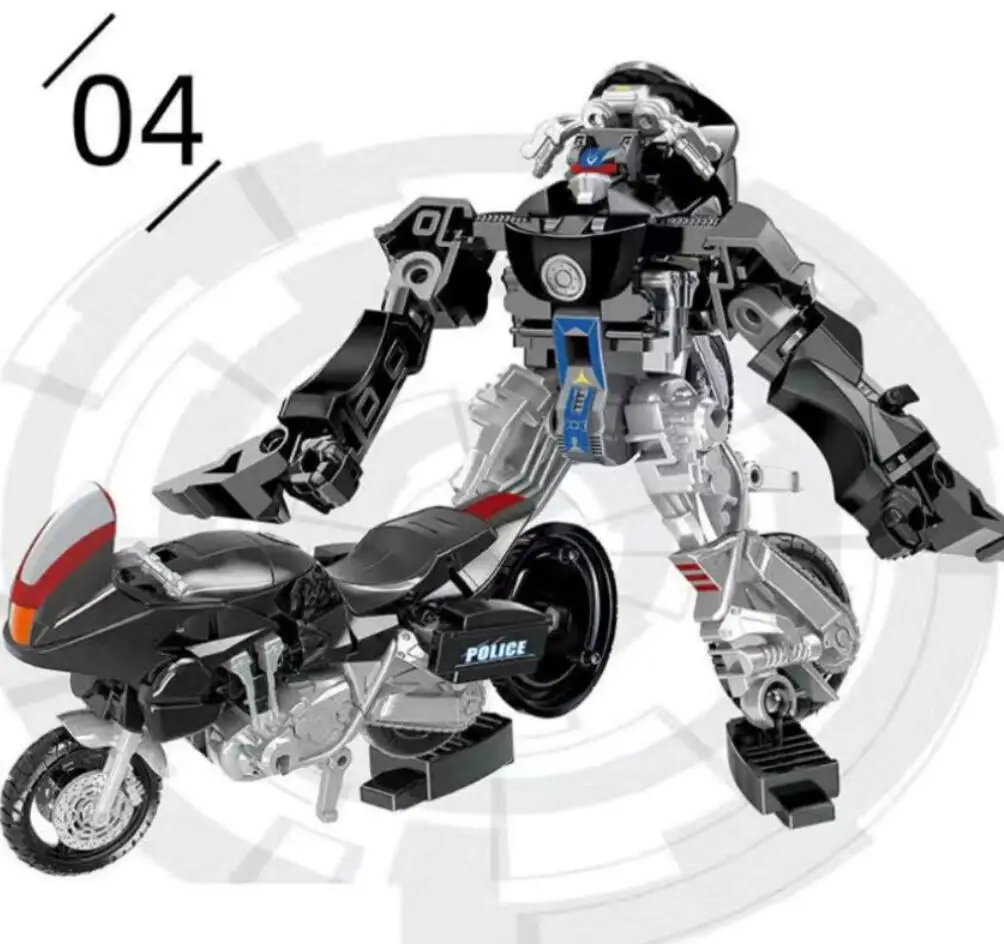 

5 IN 1 New Cool Anime Transformation Toys Robot Car Action Figures Model Deformation Kid Boys Assembly Gift For Children 20