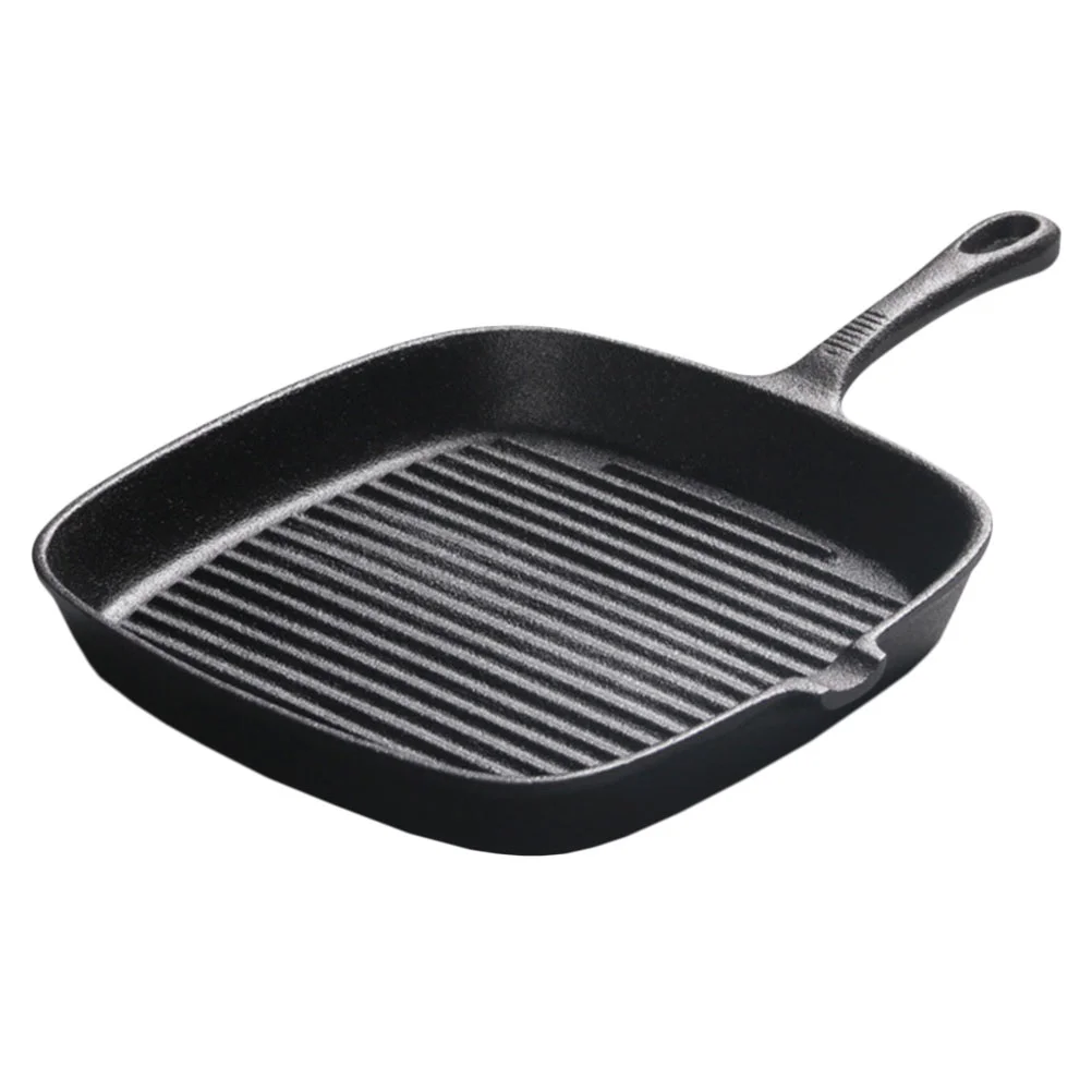 

Steak Skillet Uncoated Iron Pan Induction Pans Egg Frying Cast Square Non-stick