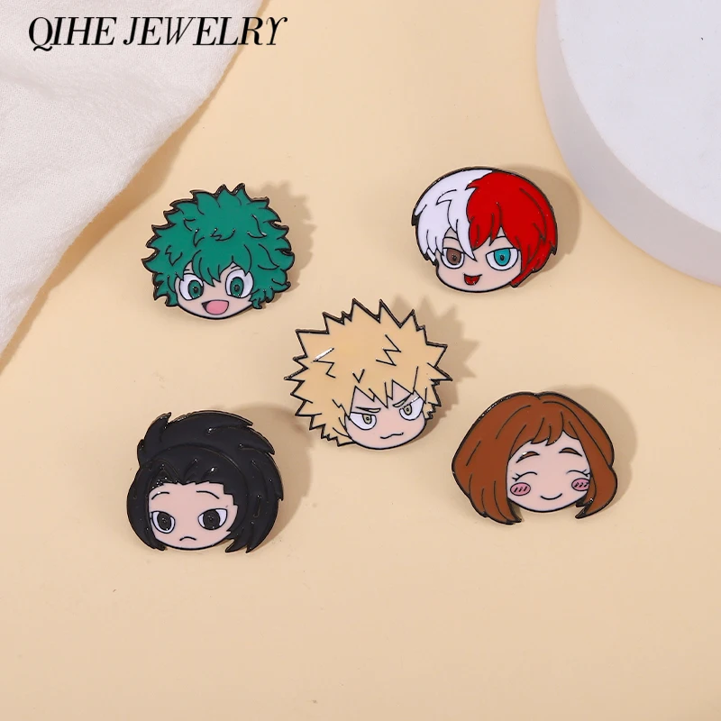 

My Hero Academia Enamel Pins Midoriya IzukuBakugou Katsuki Brooches Backpack Anime Accessories Gift for Friend Free Shipping