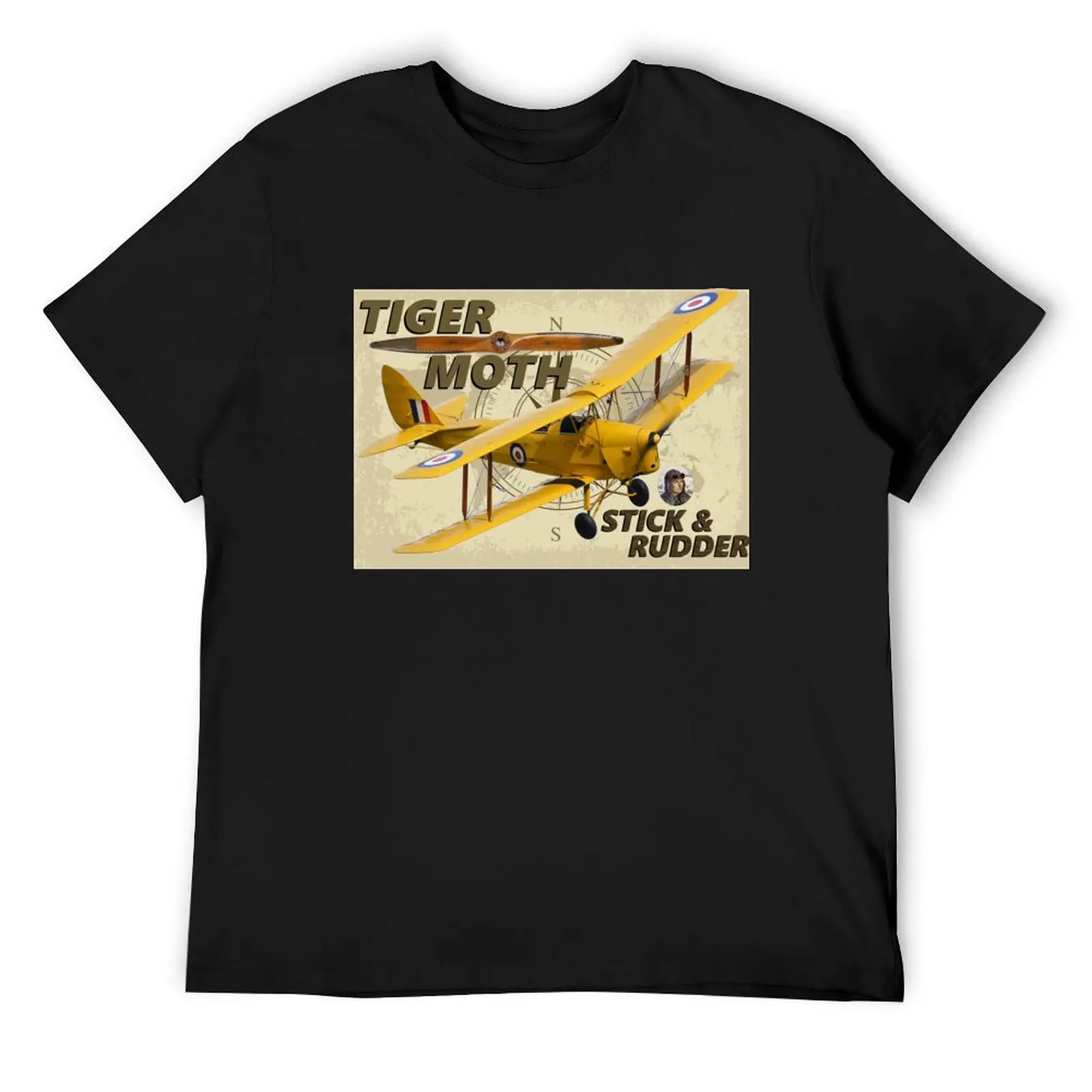 Футболка Tiger Moth Stick &amp руль для мальчика футболки с аниме мужчин