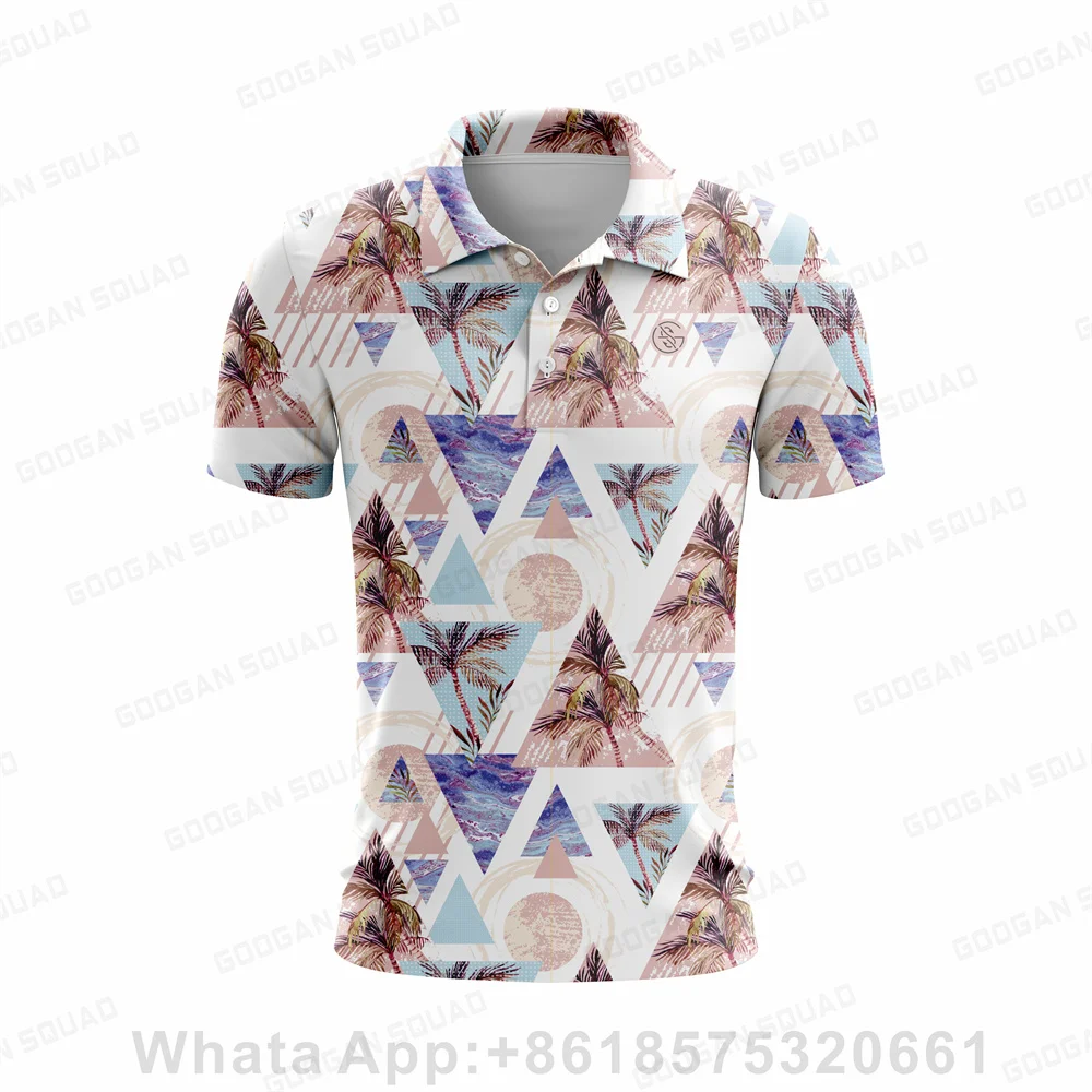 Golf Wear Men's Summer Football Baseball Golf Course Sports Quick Dry Polo Shirt Classic Print Fashion Streetwear Clothing Shirt