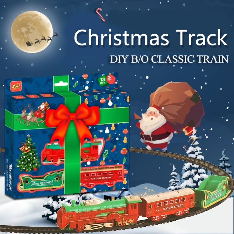 

Electric Train Set for Boys Girls with Lights Railway Kits Christmas Gift