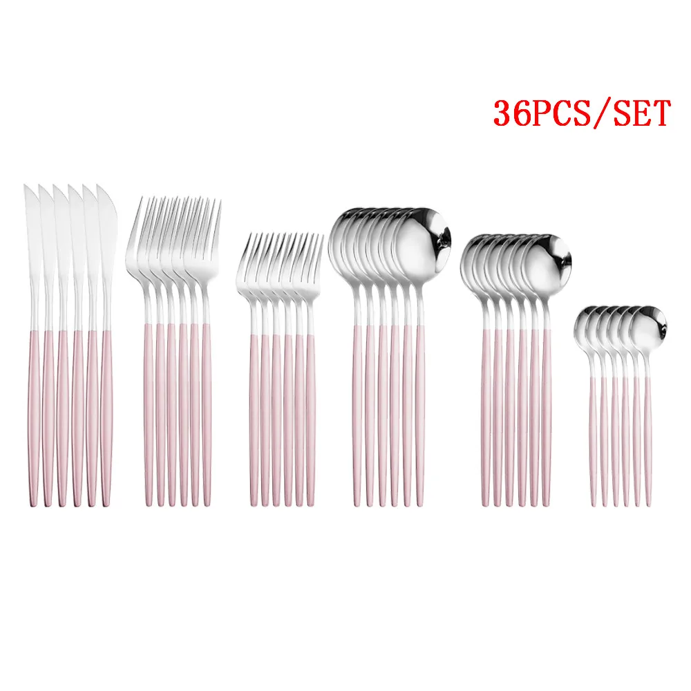

Tableware Gold Cutlery Set 36 PieceStainless Steel Fork Spoon Flatware Cutelry Set Gold Dinner Dessert Fork Knife Tea Spoon Set