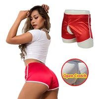 woman open crotch hot pant seamless zipper fly sexy shorts outdoor skinny crotchless seat club fashion summer beach girl panties