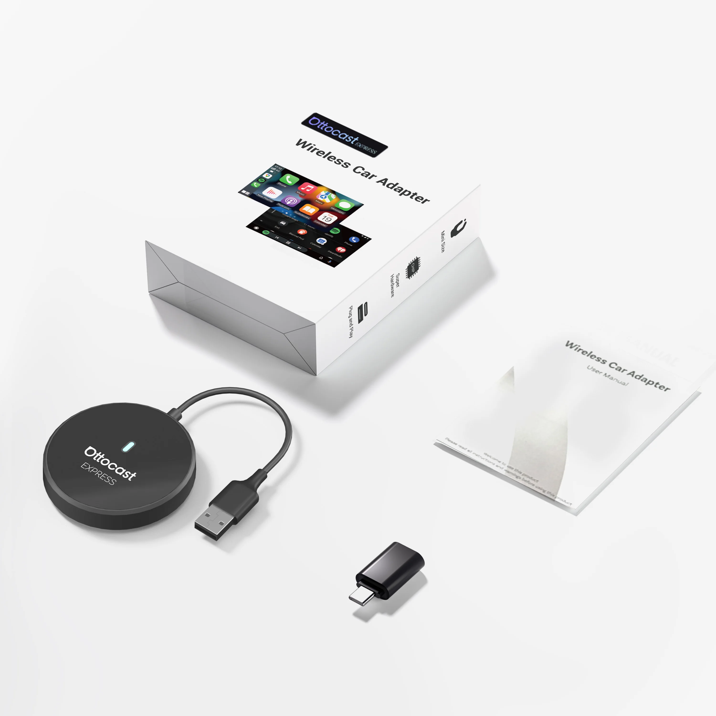 

Ottocast Mirror Touch Wireless CarPlay двунаправленное управление автомобильные аксессуары видеобокс для iOS и Android зеркальное управление VW Audi Benz