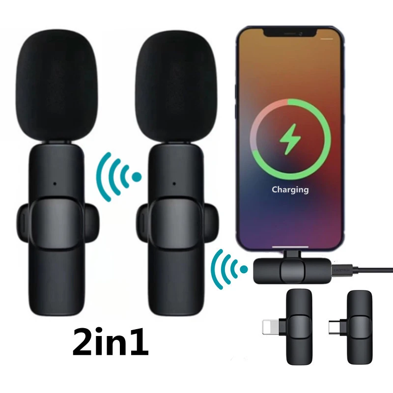 

Беспроводной петличный микрофон CCHCC, портативный мини-микрофон для записи аудио и видео для iPhone, заряжаемый ручной трансляционный живой тра...