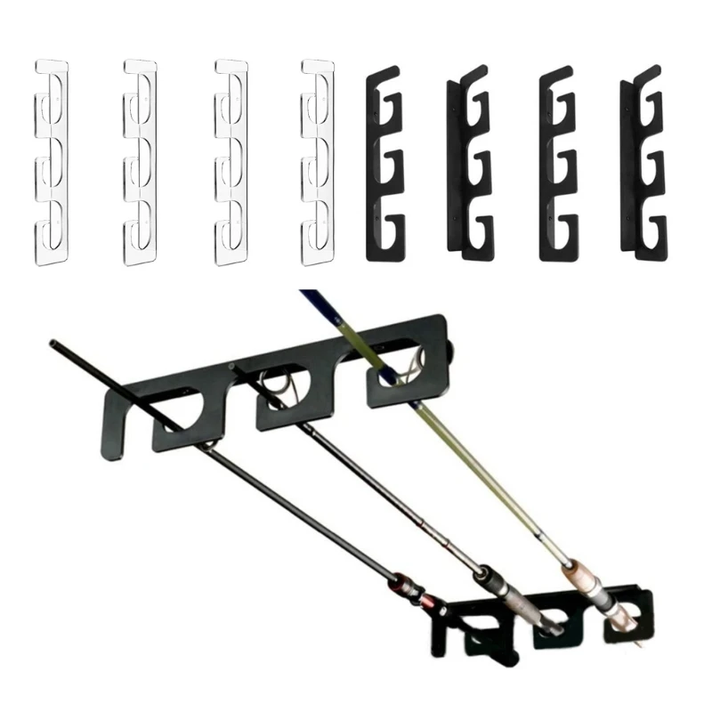 

Wall Mounted Fishing Rod Holder Set for Garage Holds 6 Rods Fishing Pole Rack for Wall and Ceiling Fishing Pole Storage Rack