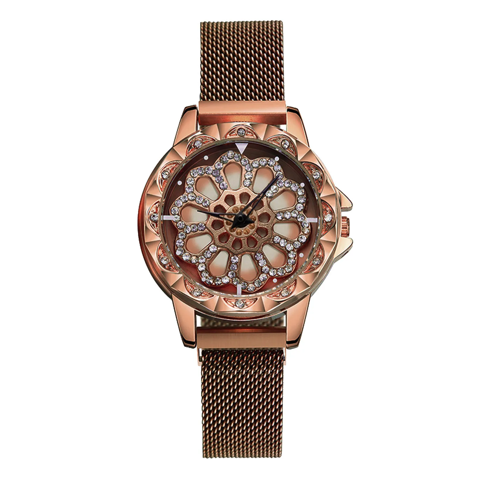 

Casual Quartz Stainless Steel Band Women Rhinestone Watch Men Watches