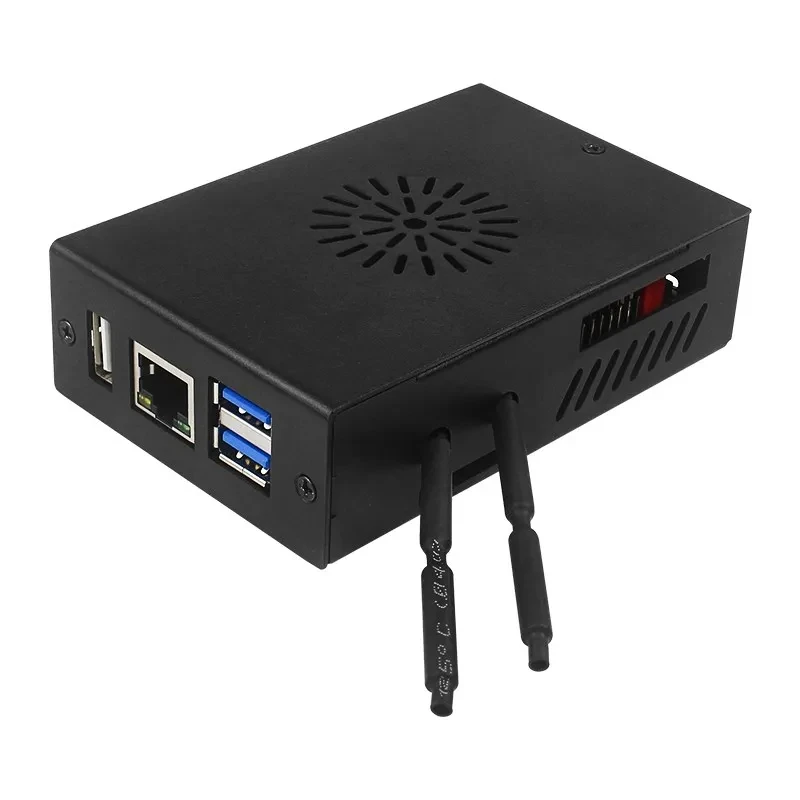 Оранжевый Pi 5B металлическая фотография с вентилятором охлаждения