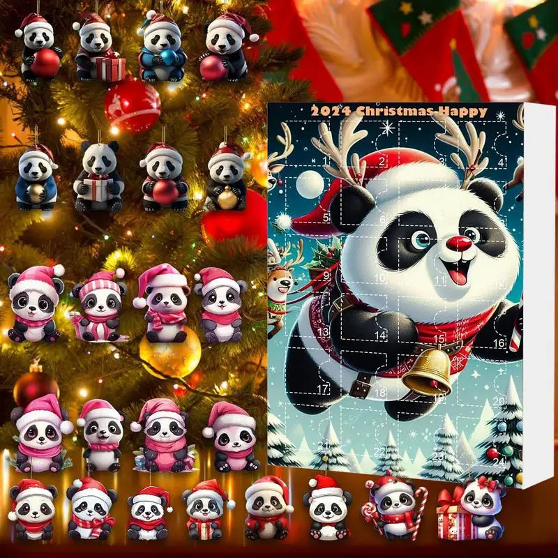 Календарь с пандой и обратным отсчётом 24 дня