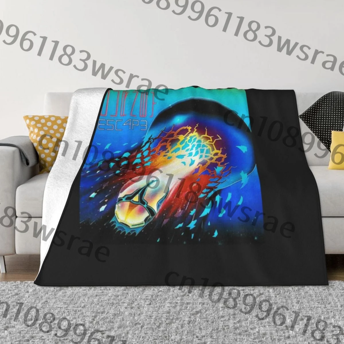 Одеяло из ультрамягкого микрофлиса Journey Band Escape Oranye