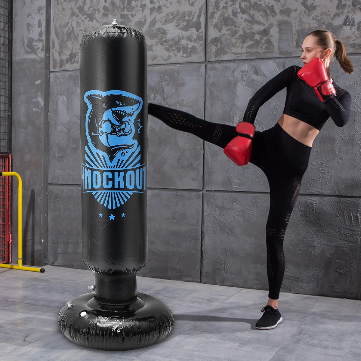 

Inflatable Punching Bag Free-Stand Tumbler Muay Thai Training Pressure Relief Bounce Back Sandbag Tumbler Standing Sandbag