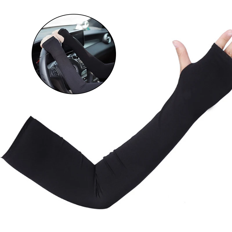

1Pairs Summer Cooling Arm Sleeves Cover Cycling Running Anti-UV Sun Protection Outdoor Sport Basketball Thumb Ice Sleeves Unisex