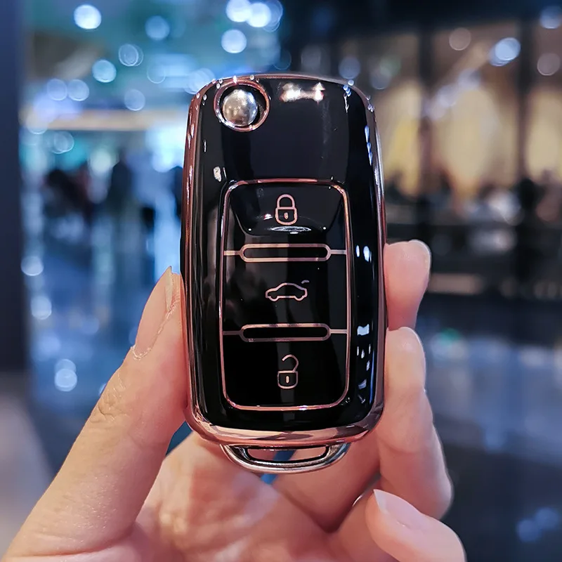

Чехол для автомобильного ключа из ТПУ для Volkswagen Beetle 2003 2004 2005 2006 2012 2013 2015 Jetta 2008 2010 VW Passat 2017 Tiguan Golf Polo